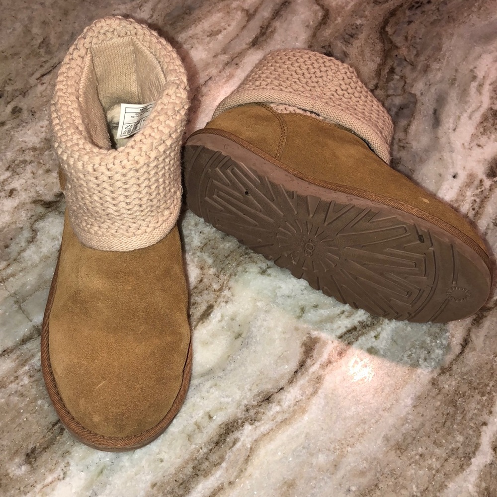 Authentic Darah Knit Boot Chestnut Kids Size 3